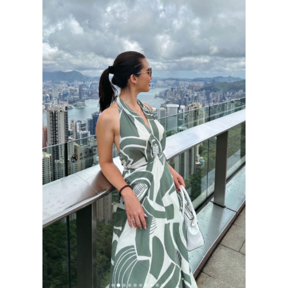 Blogger favorite Zara printed halter dress